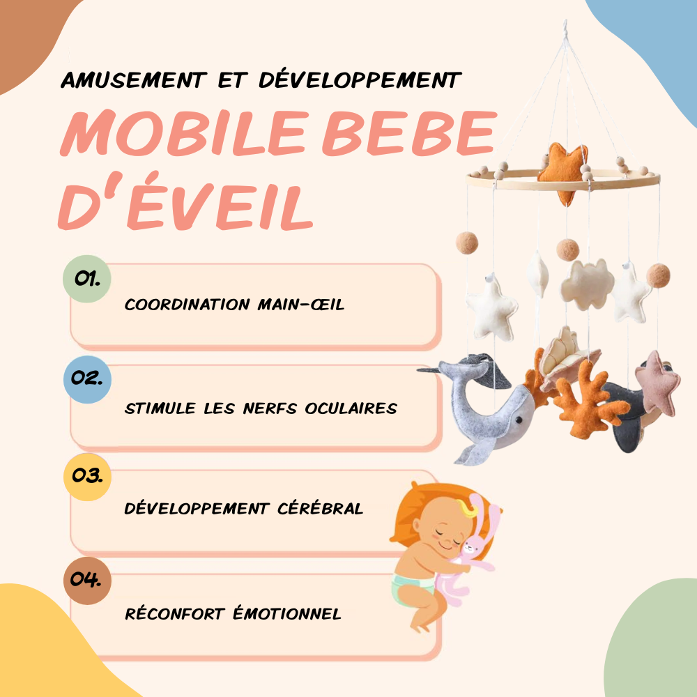 Mobile bébé d’éveil Noliboo - Océan d’Ambre