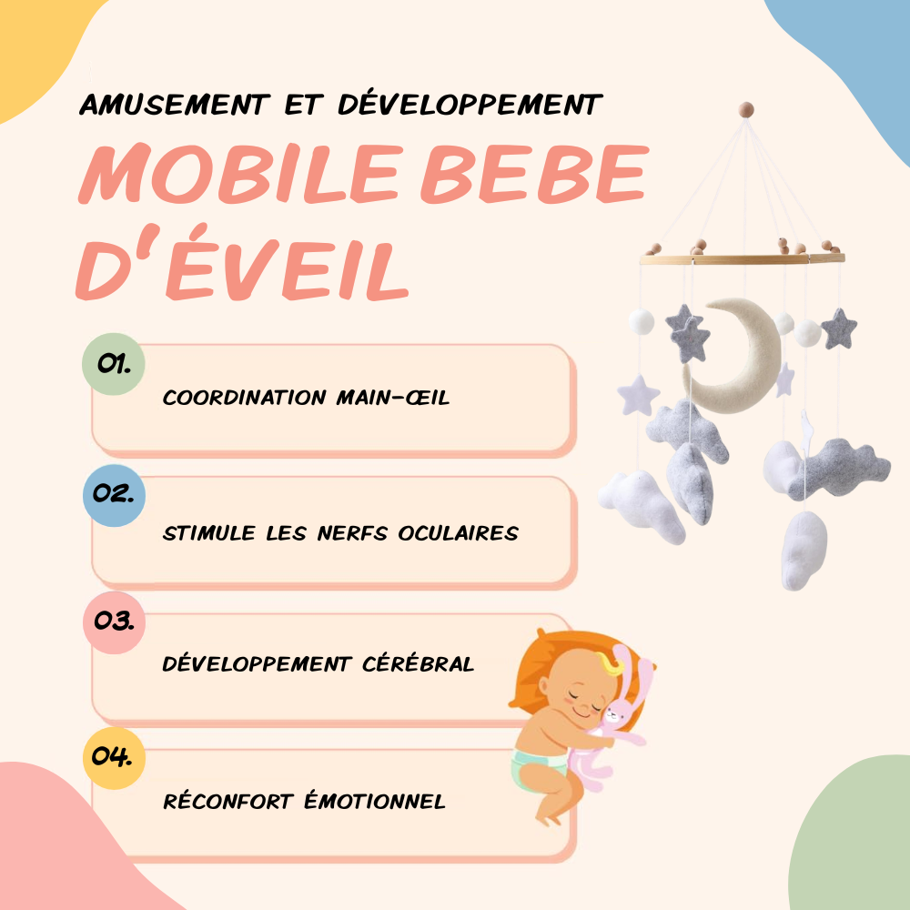 Mobile bébé d’éveil Noliboo – Clair de Lune