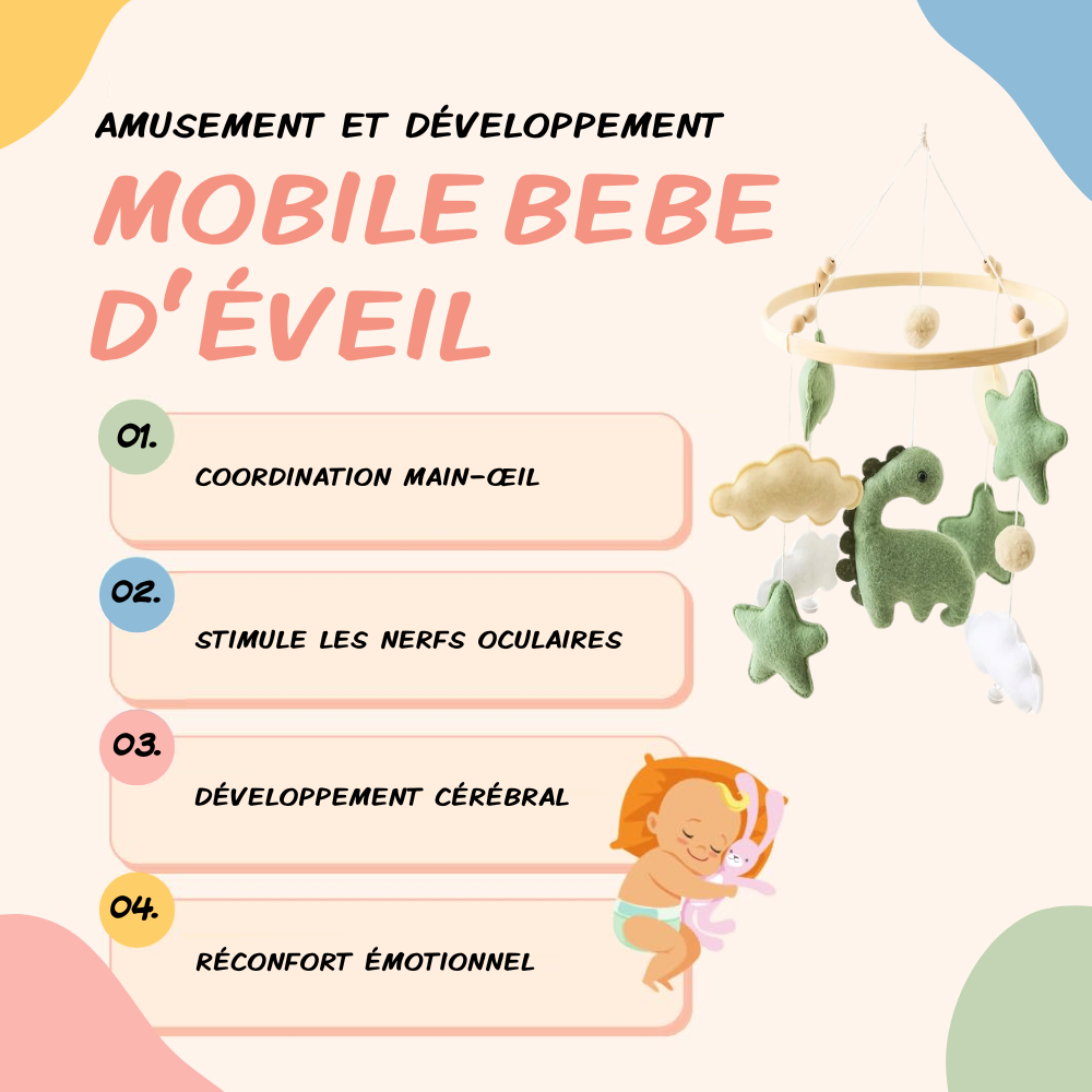 Mobile bébé d’éveil Noliboo - Dinosaure au Pays des Nuages