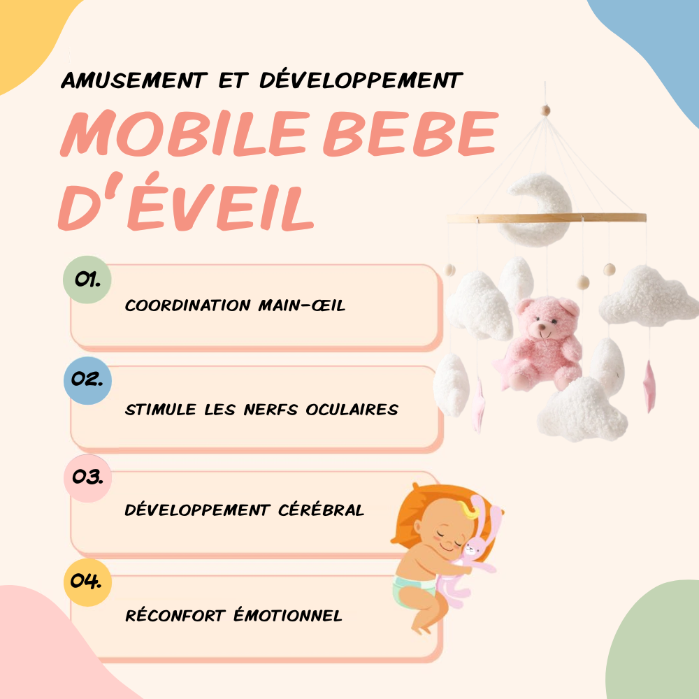 Mobile bébé d’éveil Noliboo - Rêve de l'Ours Rose