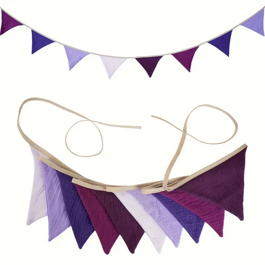 Guirlande fanions décoration chambre bébé - Violet