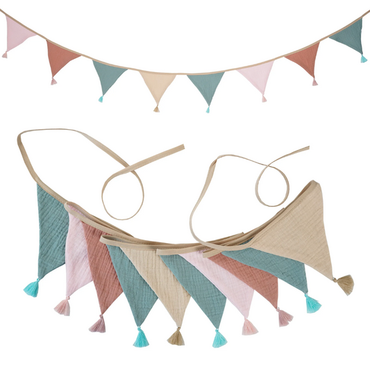 Guirlande fanions décoration chambre bébé - Pastel