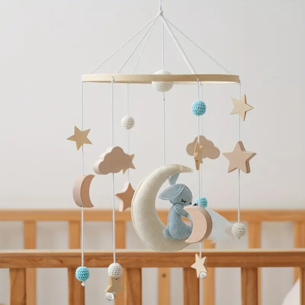 Mobile bébé d’éveil Noliboo - Lapin et son bébé au clair de Lune
