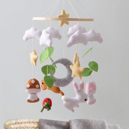 Mobile bébé d’éveil Noliboo - Lapins et le Jardin magique