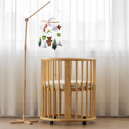 Support de mobile sur pied de 155 cm en bois de hêtre