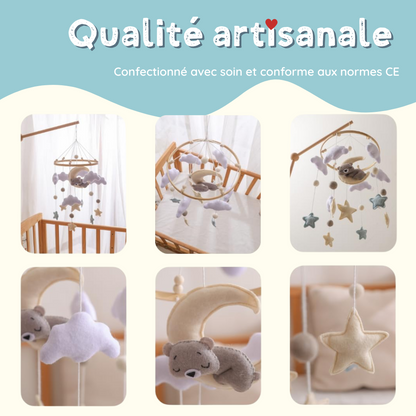 Mobile bébé d’éveil Noliboo - Lapin et son bébé au clair de Lune