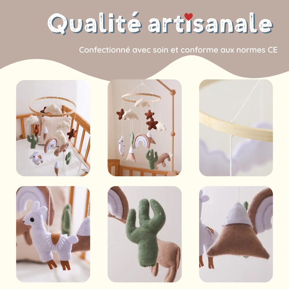 Mobile bébé d’éveil Noliboo - Alpaga du Désert