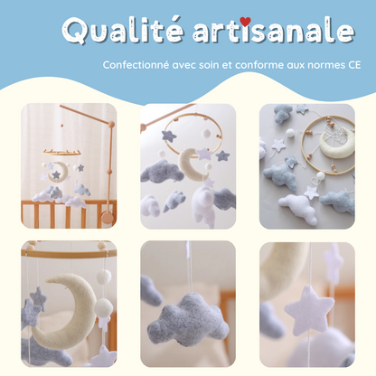 Mobile bébé d’éveil Noliboo – Clair de Lune