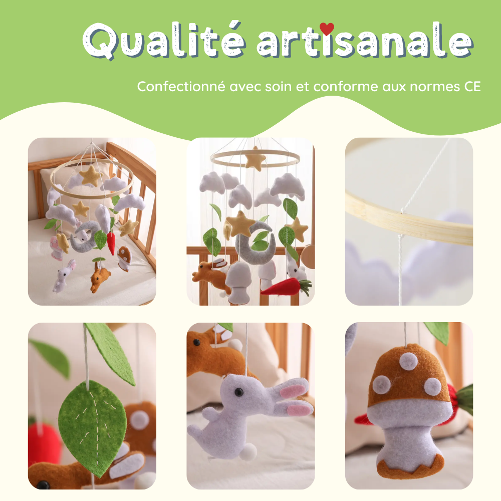 Mobile bébé d’éveil Noliboo - Lapins et le Jardin magique