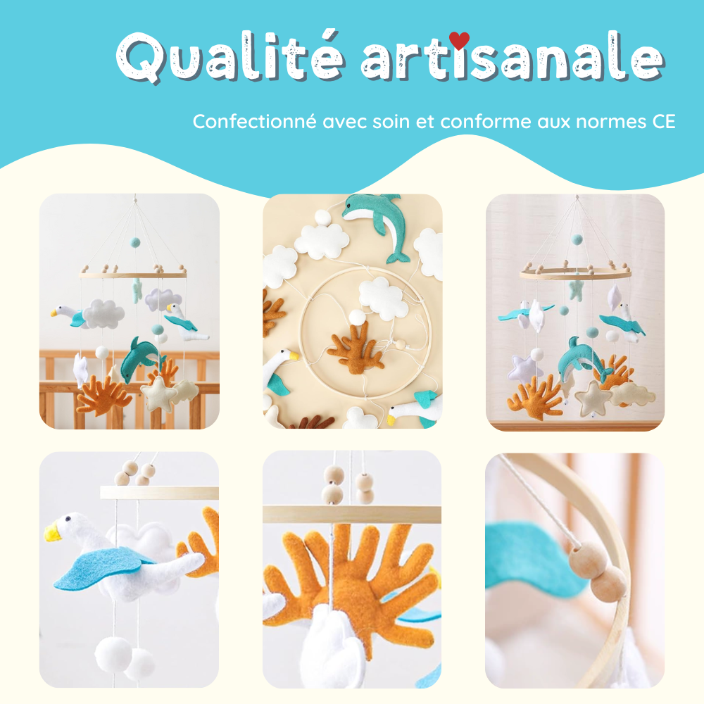 Mobile bébé d’éveil Noliboo - Mouettes et la Mer
