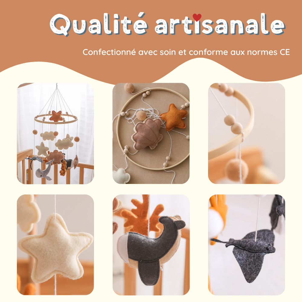Mobile bébé d’éveil Noliboo - Océan d’Ambre