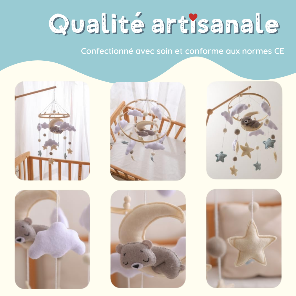 Mobile bébé d’éveil Noliboo - Ours au clair de Lune