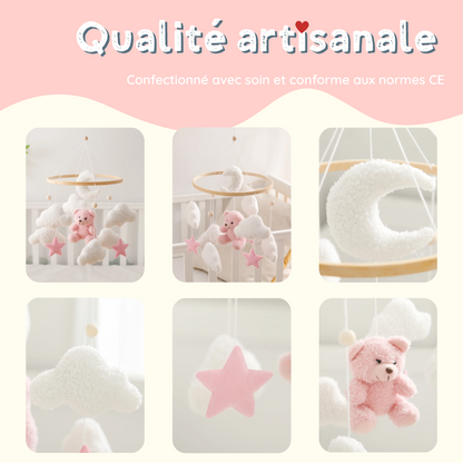 Mobile bébé d’éveil Noliboo - Rêve de l'Ours Rose