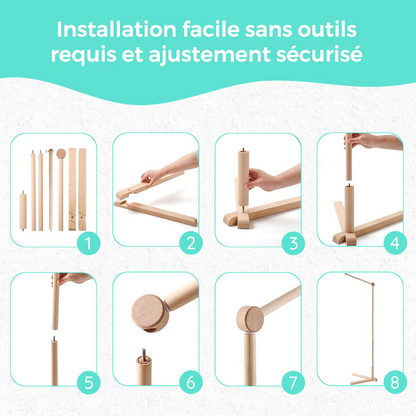 Support sur pied de mobile 155 cm en bois de hêtre