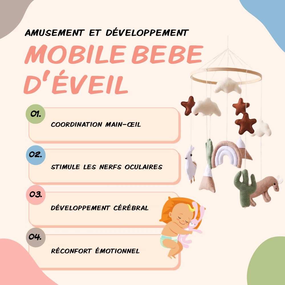 Mobile bébé d’éveil Noliboo - Alpaga du Désert
