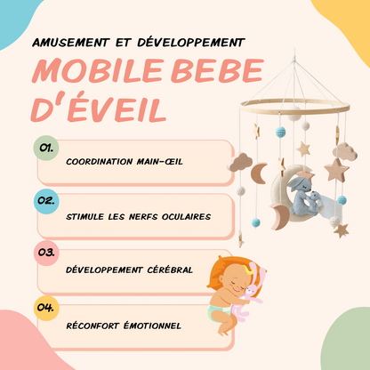 Mobile bébé d’éveil Noliboo - Lapin et son bébé au clair de Lune