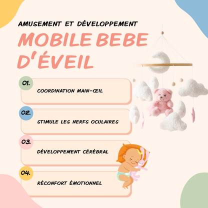 Mobile bébé d’éveil Noliboo - Rêve de l'Ours Rose