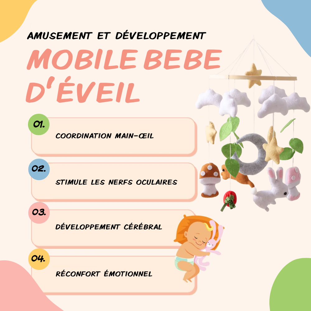 Mobile bébé d’éveil Noliboo - Lapins et le Jardin magique