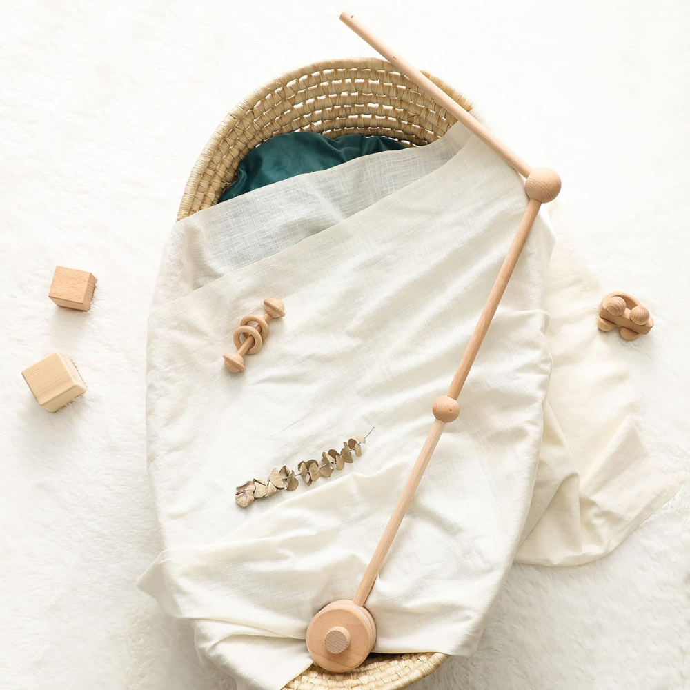 Bras mobile réglable en bois de hêtre pour lit bébé et berceau