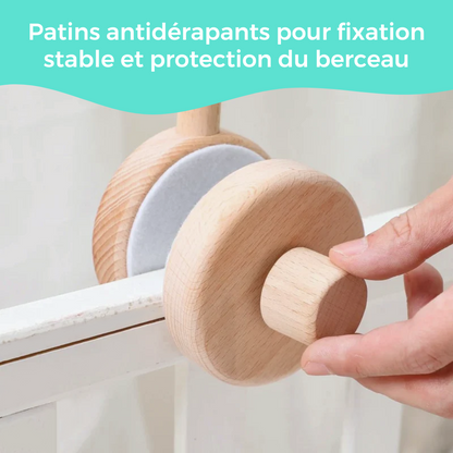 Bras mobile réglable en bois de hêtre pour lit bébé et berceau